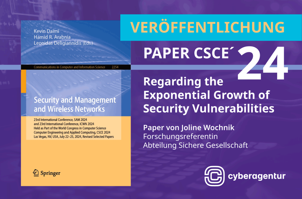 Mit ihrer Untersuchung zum rasanten Anstieg von Sicherheitslücken sorgte Joline Wochnik auf dem CSCE’24 in Las Vegas für Aufmerksamkeit — das Paper erschien nun im Tagungsband bei Springer Nature.