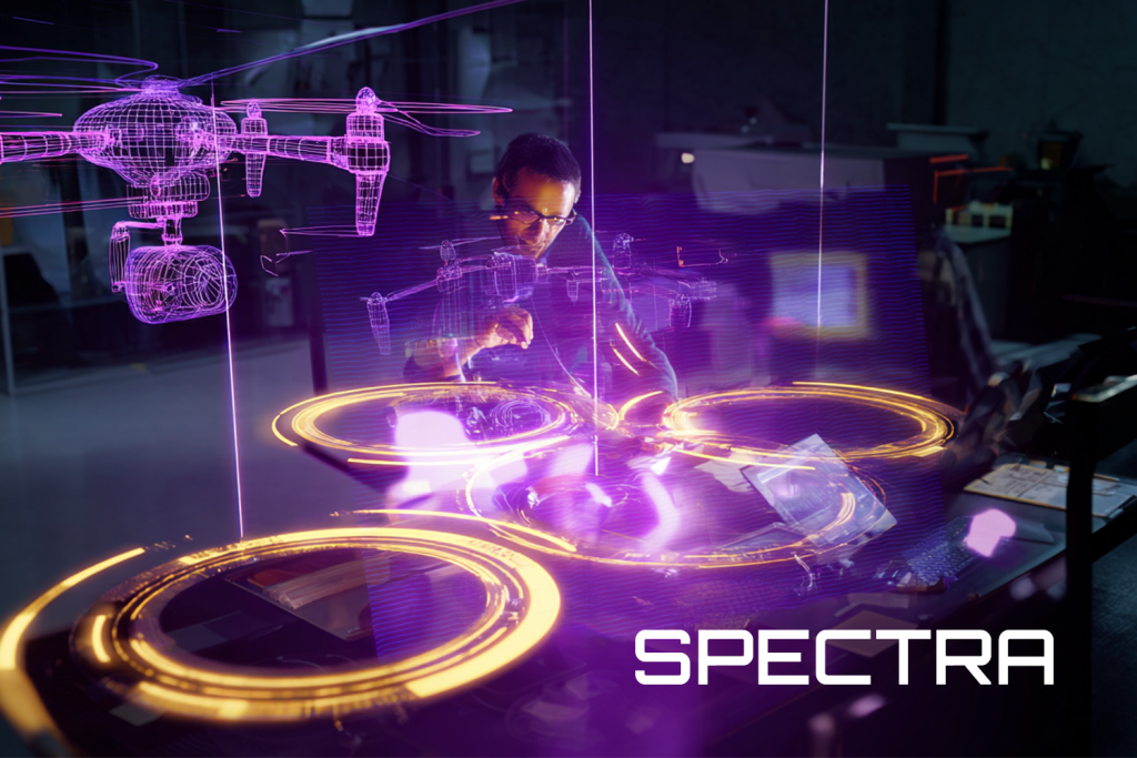 Digitale Simulationen veranschaulichen die Entwicklung neuer Schutztechnologien für unbemannte Systeme im Rahmen der SPECTRA-Challenge – ein Innovationswettbewerb zur Abwehr elektronischer Bedrohungen.