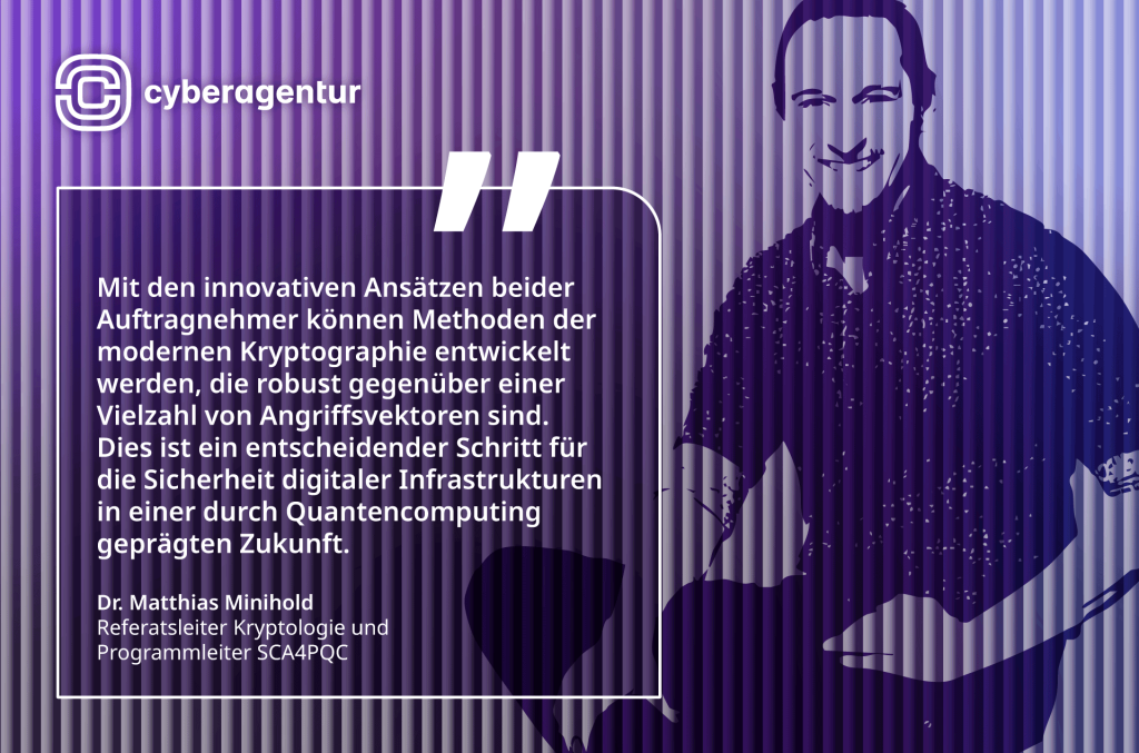 Dr. Matthias Minihold, Referatsleiter Kryptologie und Programmleiter SCA4PQC, unterstreicht die sicherheitspolitische Bedeutung robuster kryptographischer Implementierungen im Zeitalter des Quantencomputing.