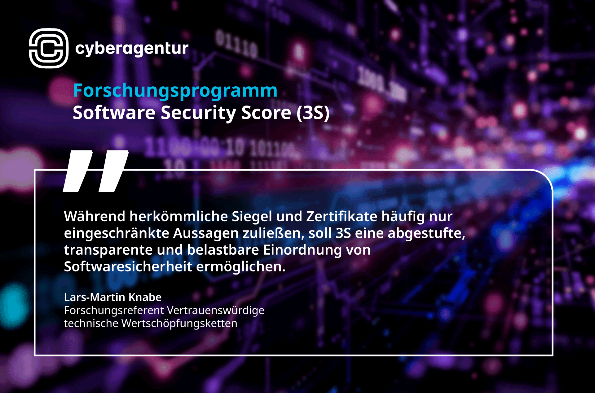 Schluss mit blindem Softwarevertrauen - Cyberagentur